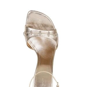 GIVENCHY STITCH SANDALS IN LAMINATED LEATHER WITH CRYSTALS