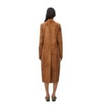 LOEWE DOUBLE BREASTED COAT IN SUEDE CALFSKIN