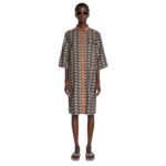 DRIES VAN NOTEN PRINTED SHIRT DRESS BLACK