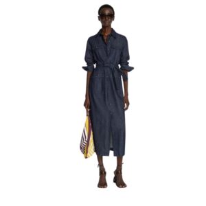 DRIES VAN NOTEN DENIM SHIRT DRESS INDIGO