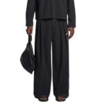 NANUSHKA BORRE WASHED-CANVAS PANTS BLACK