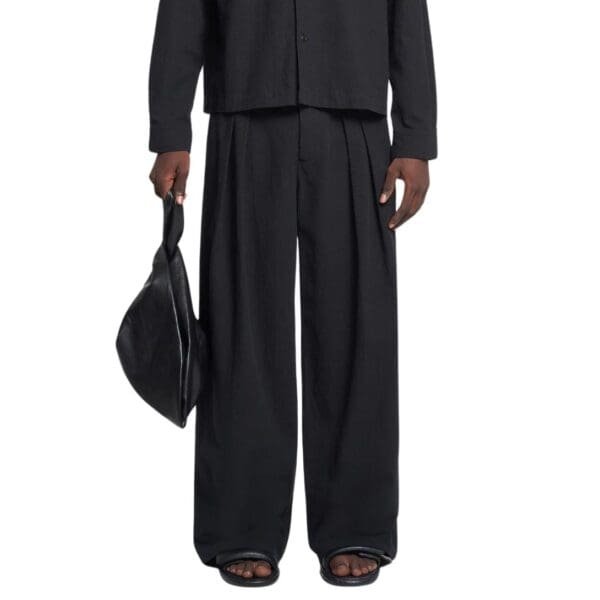 NANUSHKA BORRE WASHED-CANVAS PANTS BLACK