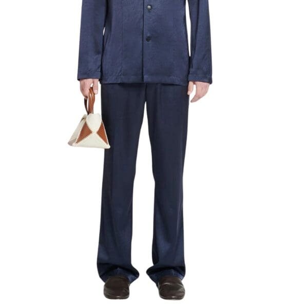 NANUSHKA MACEN SATIN PANTS NAVY