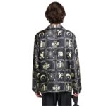 NANUSHKA JELMER PRINTED SILK-TWILL SHIRT FOLK ART BLACK