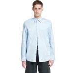 NANUSHKA KALEB UPCYCLED LIGHT POPLIN SHIRT BLUE