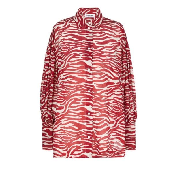THE ATTICO RED AND MILK SHIRT