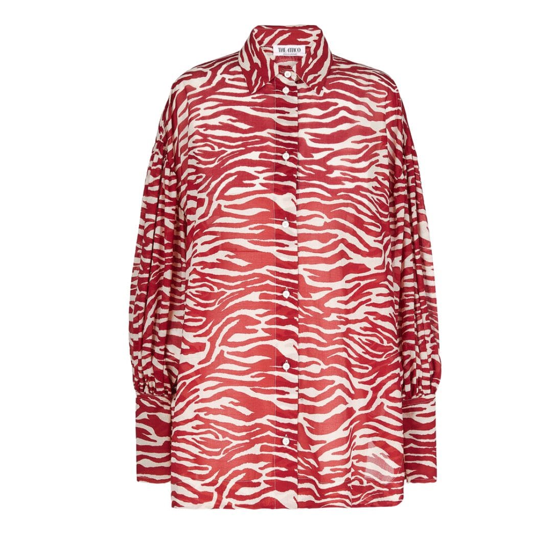 THE ATTICO RED AND MILK SHIRT