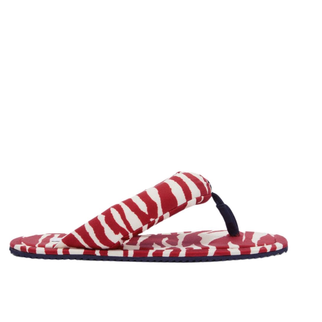 THE ATTICO "INDIE" RED AND MILK FLAT THONG