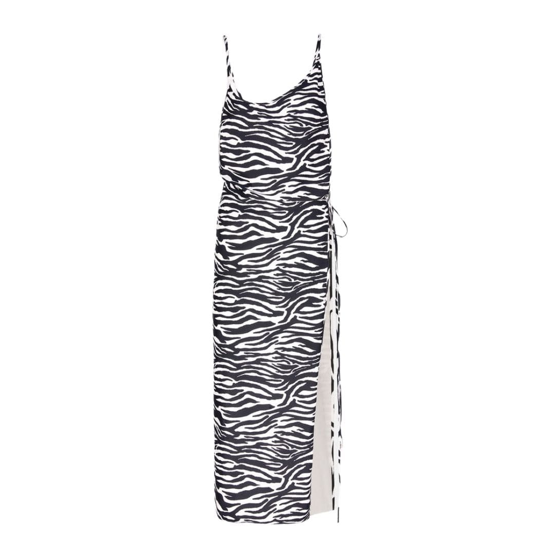 THE ATTICO WHITE AND BLACK MIDI DRESS