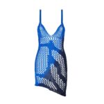 vTHE ATTICO BLUE AND LIGHT GREY MINI DRESS