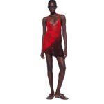 THE ATTICO RED, FUCHSIA AND WINE MINI DRESS