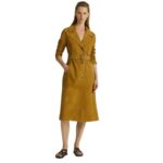 YVES SALOMON LONG BELTED COAT IN DOUBLE-SIDED VELOUR LAMB LEATHER