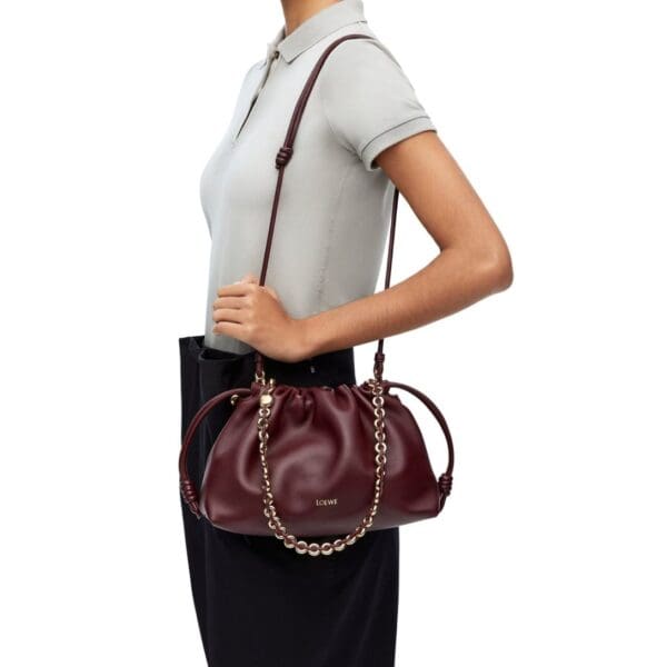 LOEWE MINI FLAMENCO PURSE BAG IN SOFT LAMBSKIN