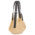 LOEWE HOBO BAG IN RAFFIA AND CALFSKIN