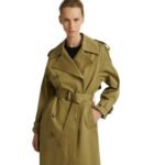 YVES SALOMON COTTON GABARDINE TRENCH COAT
