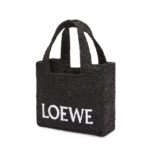 LOEWE FONT TOTE MINI BAG IN RAFFIA