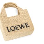 LOEWE FONT TOTE MINI BAG IN RAFFIA