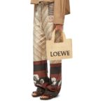 LOEWE FONT TOTE SMALL BAG IN RAFFIA