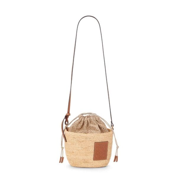 LOEWE CLUTCH BAG IN RAFFIA AND CALFSKIN