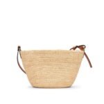 LOEWE SLIT CLUTCH BAG IN RAFFIA