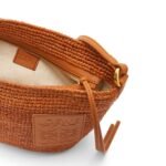 LOEWE MINI SLIT CLUTCH BAG IN RAFFIA AND CALFSKIN