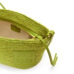 LOEWE MINI SLIT CLUTCH BAG IN RAFFIA AND CALFSKIN