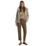 YVES SALOMON SHORT TECHNICAL FABRIC AND LEATHER PARKA