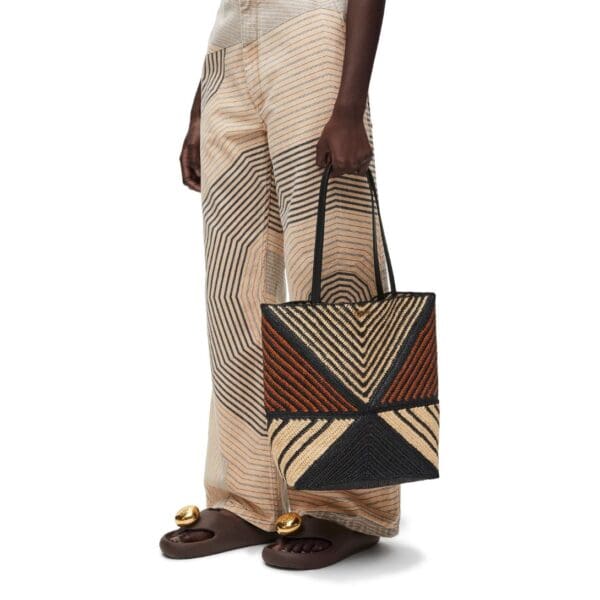 LOEWE PUZZLE FOLD TOTE BAG IN RAFFIA