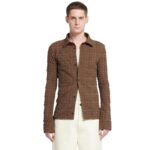NANUSHKA ZEPH SEERSUCKER SHIRT BROWN
