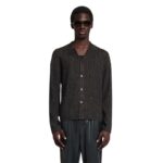 NANUSHKA TORBEN RIBBED MERINO BLEND SHIRT BLACK