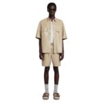 NANUSHKA MANCE OKOBOR ALT-LEATHER SHIRT ASHY TAUPE