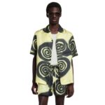 NANUSHKA BODIL PRINTED SILK-TWILL SHIRT SPIRAL SPRAY