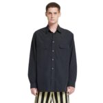 NANUSHKA JARI TECH POPLIN SHIRT OFF BLACK
