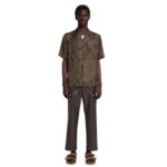 NANUSHKA BODIL PRINTED SILK-TWILL SHIRT KHAKI