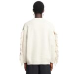 NANUSHKA JULIEN FRINGED TEXTURED-LINEN SWEATSHIRT WHITE