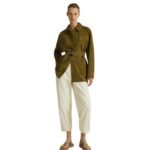 YVES SALOMON SAFARI JACKET IN DOUBLE-SIDED VELOUR LAMB LEATHER