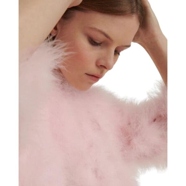 YVES SALOMON CROPPED FEATHER JACKET