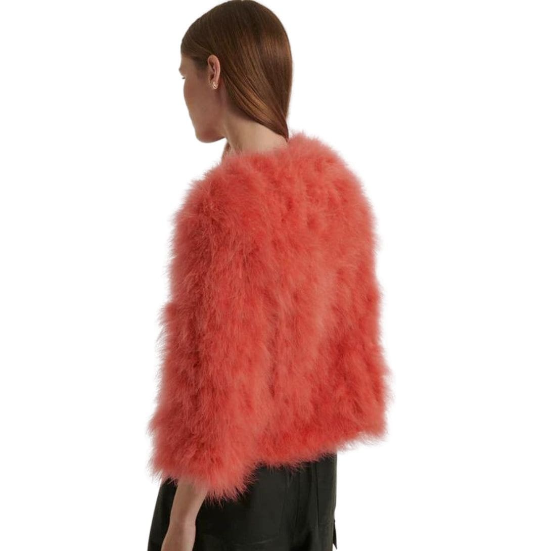 YVES SALOMON CROPPED FEATHER JACKET - Image 6