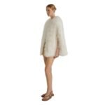 YVES SALOMON LONG FEATHER CAPE