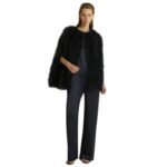 YVES SALOMON LONG FEATHER CAPE