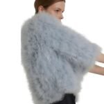 YVES SALOMON CROPPED FEATHER JACKET
