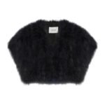 YVES SALOMON CROPPED FEATHER BOLERO