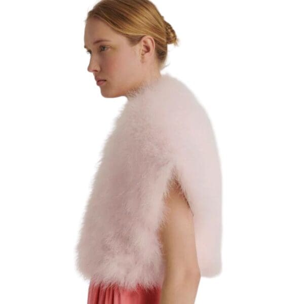 YVES SALOMON CROPPED FEATHER BOLERO