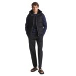 YVES SALOMON LORO PIANA FABRIC DOWN GILET WITH MINK TRIM