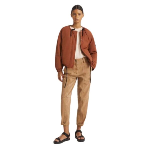 YVES SALOMON SHORT DRAWSTRING NECK DOWN JACKET
