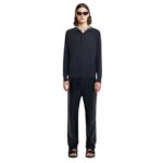 NANUSHKA PLATO MERINO WOOL POLO SHIRT BLACK