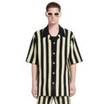 NANUSHKA ZIKO TERRY-KNIT SHIRT BLACK/PALE