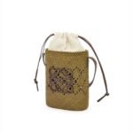 LOEWE SQUARE POCKET ANAGRAM AJOURE IN IRACE PALM AND CLASSIC CALFSKIN