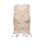 MAGDA BUTRYM CROCHET FLOWER EMBELLISHED TANK TOP IN CREAM