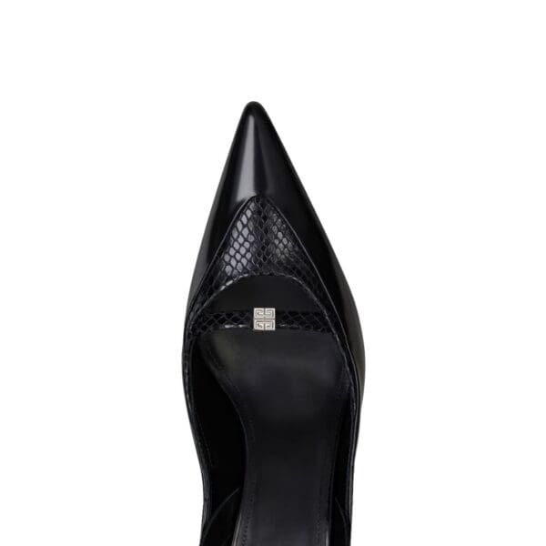 GIVENCHY RAVEN SLINGBACKS IN LEATHER AND AYERS